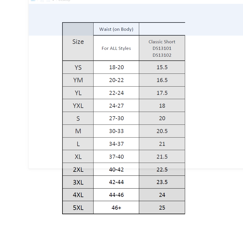 Uniform Sizing Westhampton PAL WHBPAL